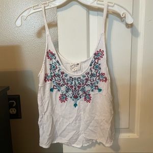White Tank Top with Beading